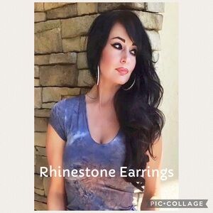 Christian Siriano Sparkling Rose Gold Tone Hoop Earrings